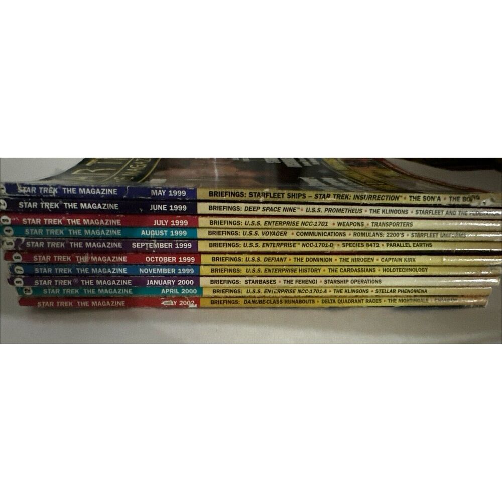 Lot of 10 Star Trek The Magazine Issues May 1999 - May 2002 Including #1-7
